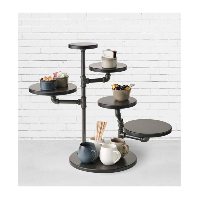 Créations Présentoir buffet en Steelite avec 5 étagères en bois 60x35,5 cm