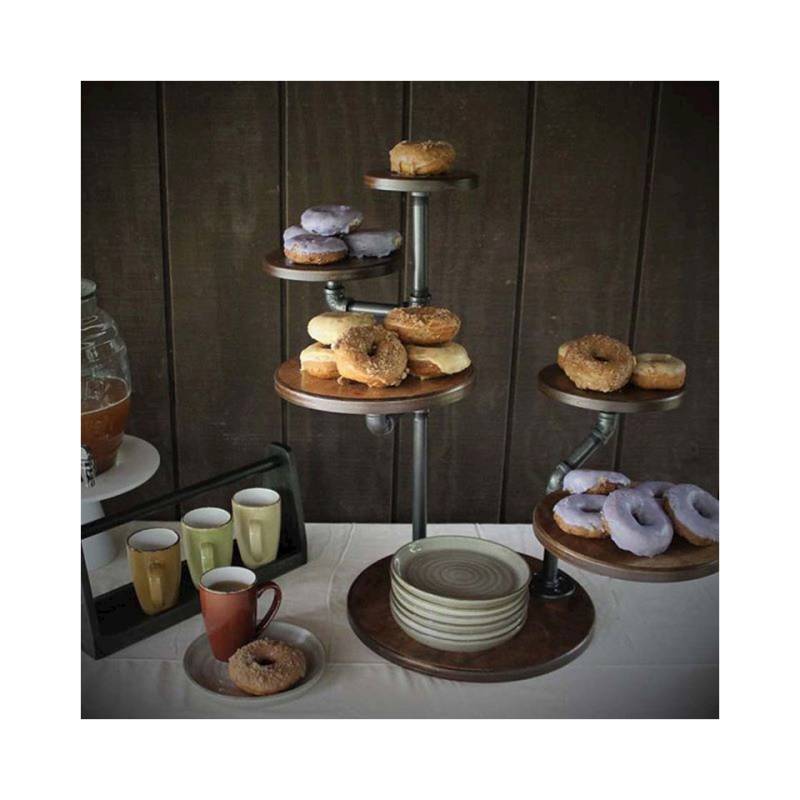 Expositor buffet Creations Steelite con 5 estantes de madera 60x35,5 cm