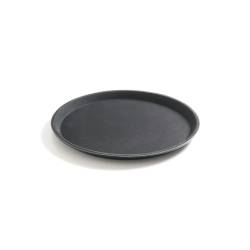 Plateau rond antidérapant renforcé de fibres de verre noir cm 35