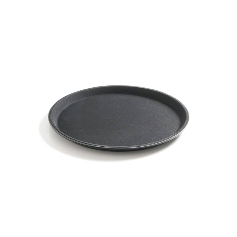 Plateau rond antidérapant renforcé de fibres de verre noir cm 35