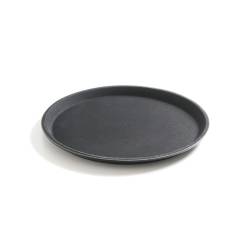 Plateau rond antidérapant renforcé de fibres de verre noir cm 40