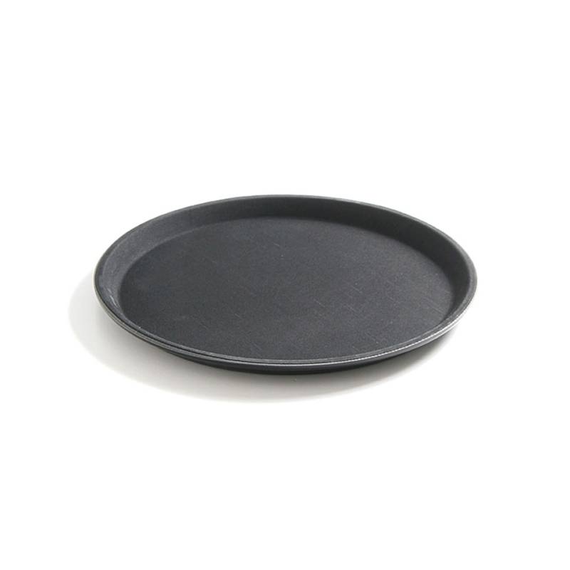 Plateau rond antidérapant renforcé de fibres de verre noir cm 40