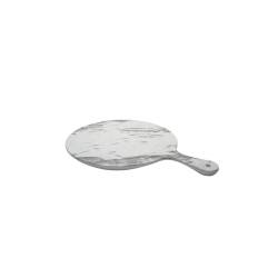 Tabla de cortar redonda con mango de melamina efecto mármol cm 53x38