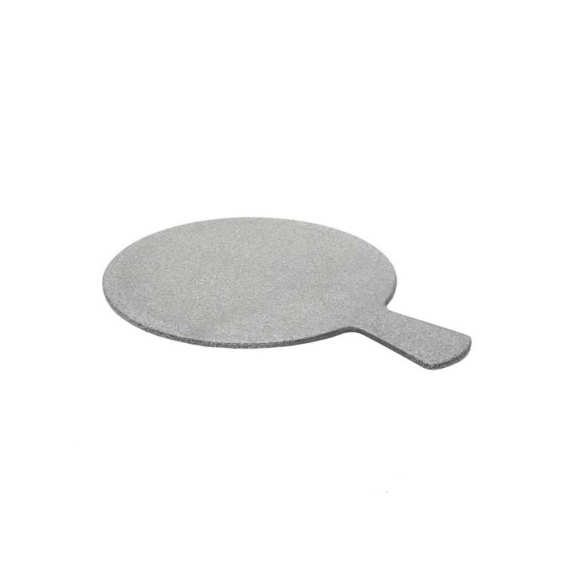 Tabla de cortar redonda de granito y melamina con mango cm 37x28