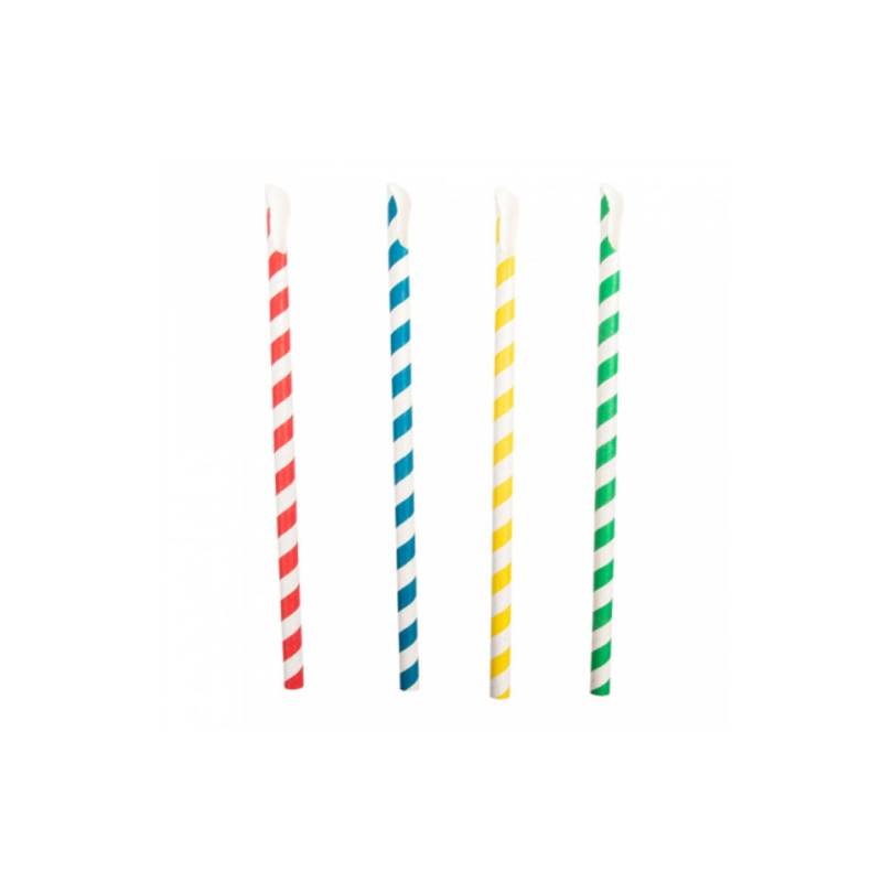Pajitas de papel en espiral colores surtidos cm 21x0,8