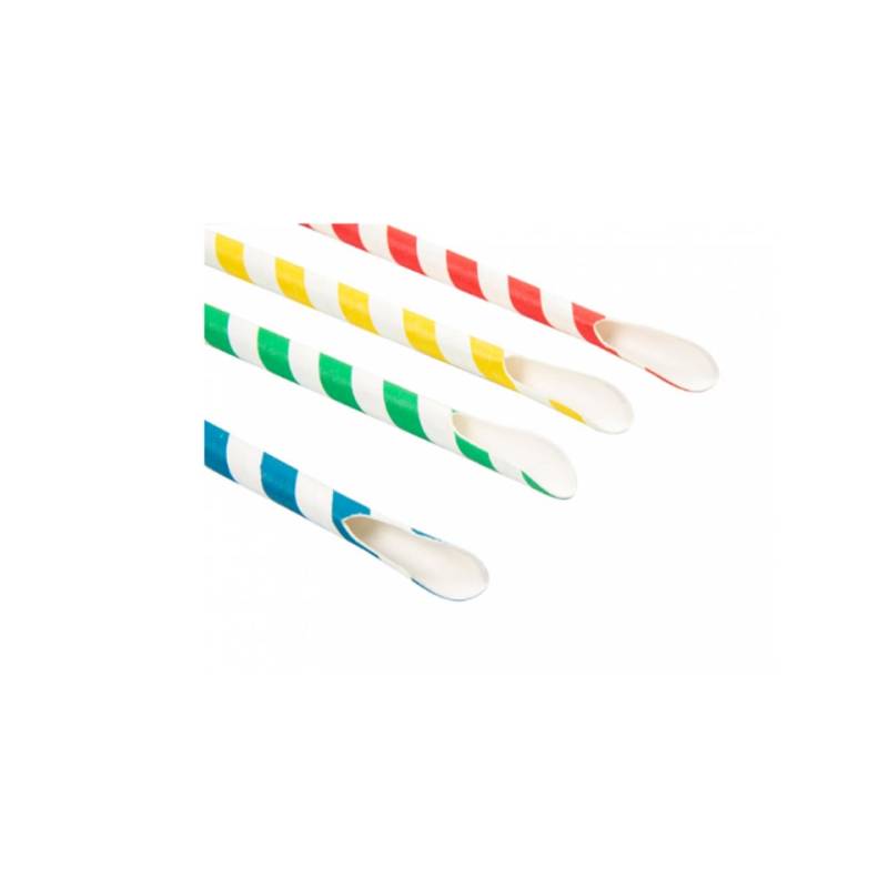 Pajitas de papel en espiral colores surtidos cm 21x0,8