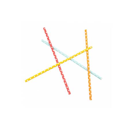 Biodegradable paper straws polka dot pattern assorted colors cm 21x0.6