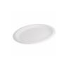 Plat ovale bionique en bagasse blanche 32x25,5 cm