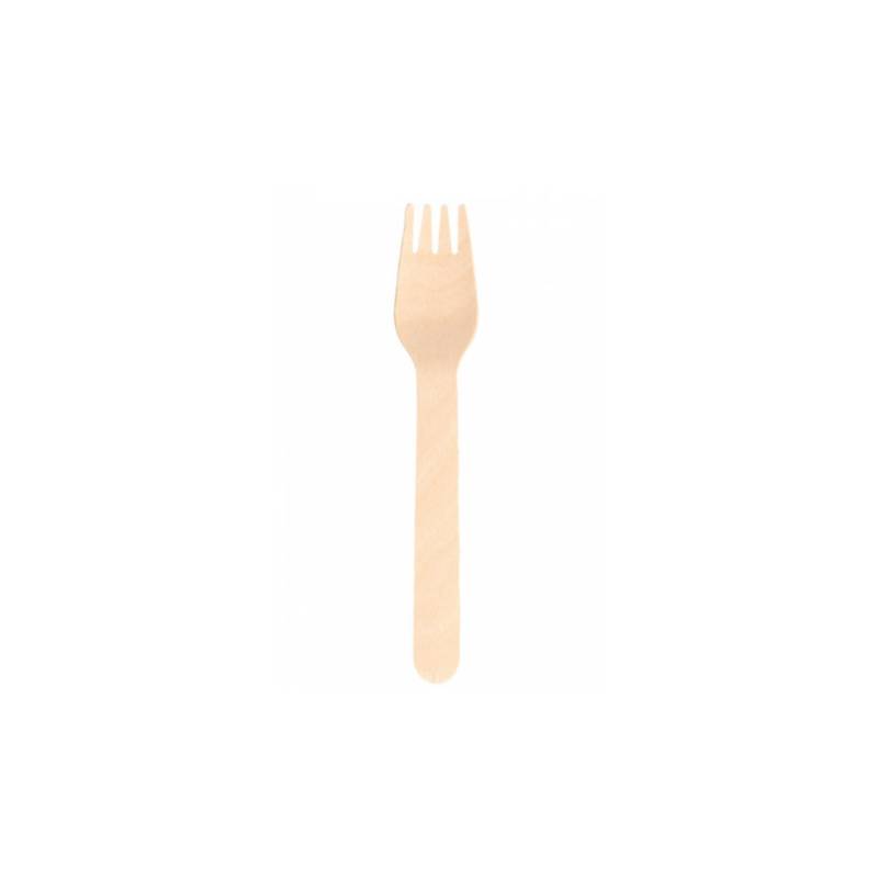 Makan tenedor de madera desechable 15,5 cm