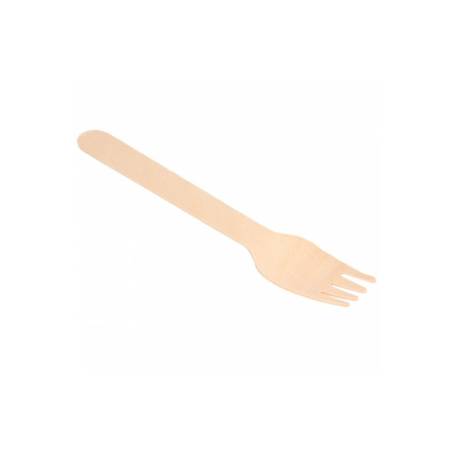 Fourchette en bois jetable Makan 15,5 cm