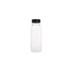 Bouteille transparente avec bouchon noir cl 25