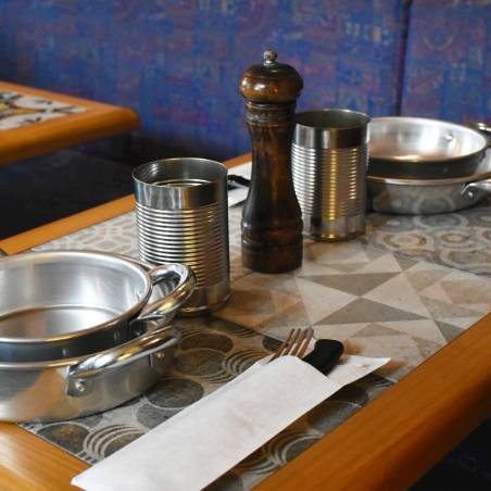 Plat de service en aluminium avec 2 poignées cm 16