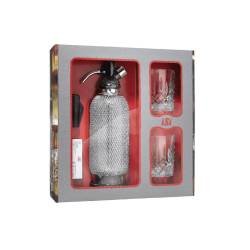 Juego de sifón para refrescos iSi Classic con botes y vasos vintage