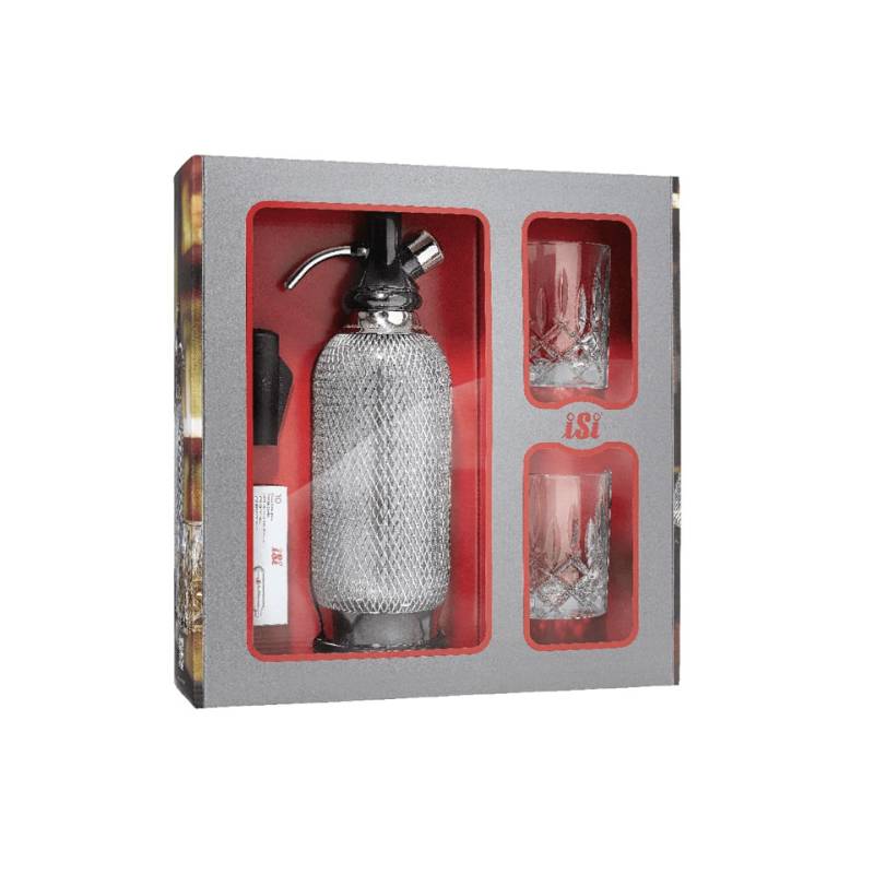 Set de siphons à soda iSi Classic avec bidons et verres vintage