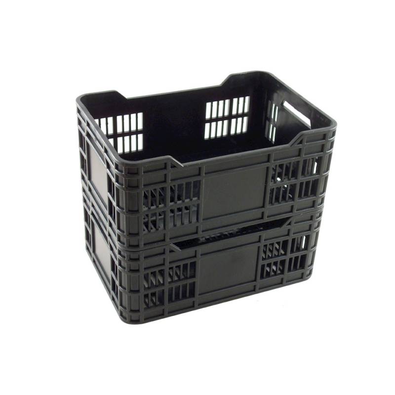 Caja de fruta en abs negro 19x13 cm