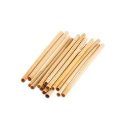 Pajitas de bambú reutilizables color natural cm 20x0,5-0,7