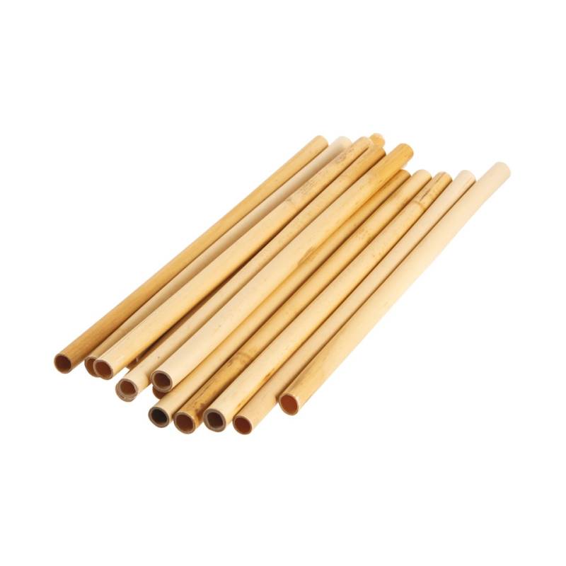 Pailles réutilisables en bambou couleur naturelle cm 25x0,9-1