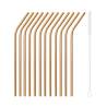 Paille coudée en acier cuivré cm 21x0,5