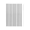 Paille droite en acier inoxydable noir cm 21x0,5