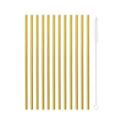 Paille droite en acier doré cm 21x0,5