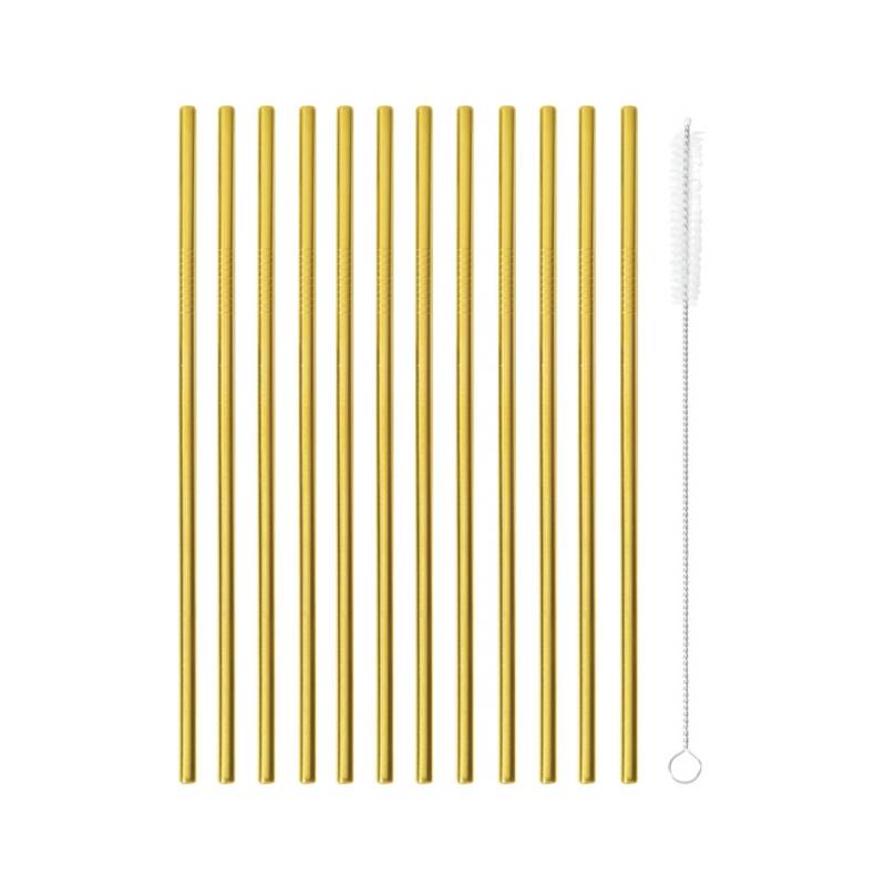 Paille droite en acier doré cm 21x0,5