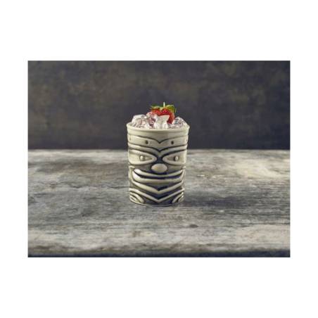Mug Tiki Smile porcelaine noir et blanc cl 36