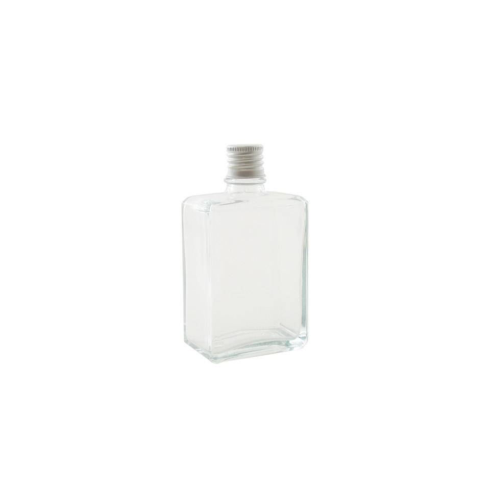 Botella cuadrada de vidrio con tapón cl 10
