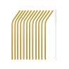 Pajita doblada de acero inoxidable dorado cm 21x0,5