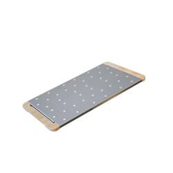 Giusto planche à découper en acier inoxydable et bois pour pinsa et pizza 36x19.5 cm