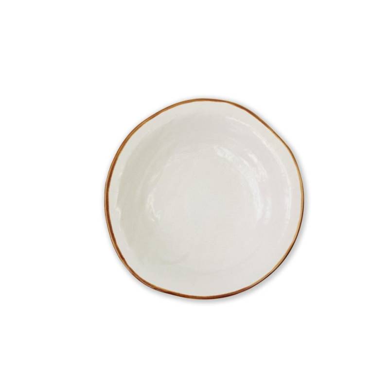 Plato de cerámica Mediterranean Novità Home blanco cm 24