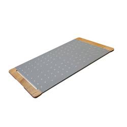 Giusto tabla de cortar de acero inoxidable y madera para pinsa y pizza 75x40 cm