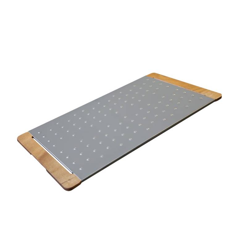 Giusto planche à découper en acier inoxydable et en bois pour pinsa et pizza 75x40 cm