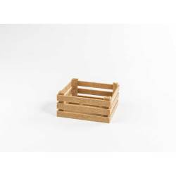 Caja de fibra de madera y pp en color natural 14x14x6,7 cm