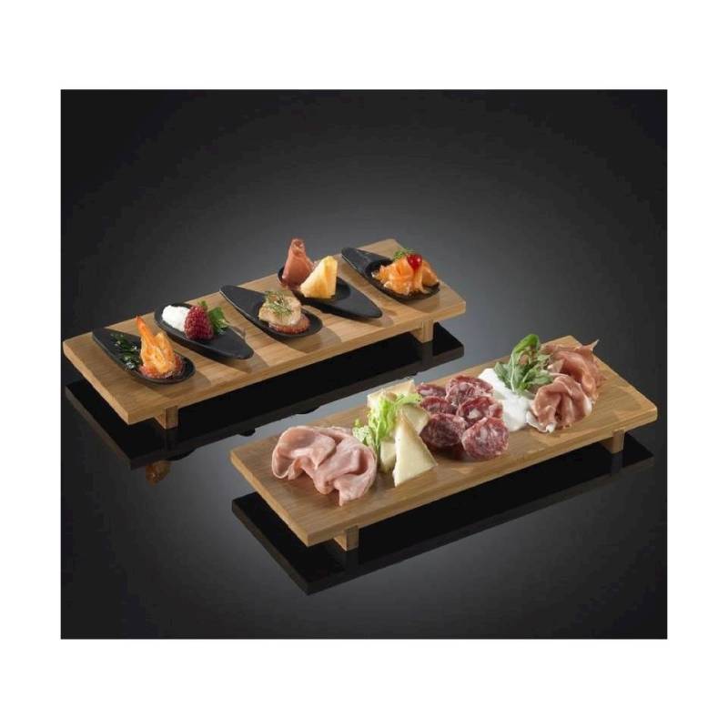 Bandeja rectangular de bambú para sushi 30,5x11,5x2,5 cm