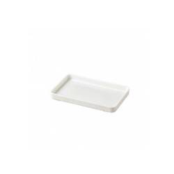 Bandeja de buffet rectangular de pbt blanco 22x14x2 cm