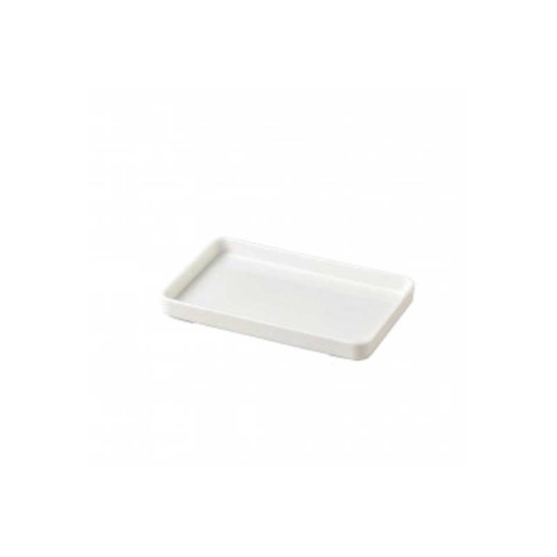 Plateau rectangulaire en pbt blanc 22x14x2 cm