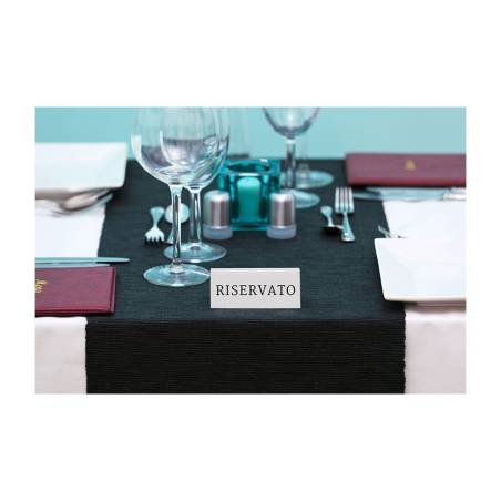 Marqueur de table double face en acrylique blanc cm 10x4,2x4,6