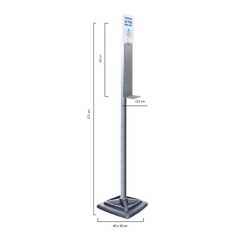 Columna unilateral universal con soporte de acero pintado cm 171