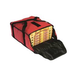 Sac glacière à pizza en nylon rouge 43x42x19 cm