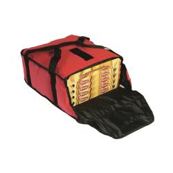 Sac glacière à pizza en nylon rouge 36x36x17 cm