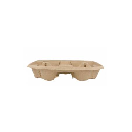 Boîte à emporter en carton brun 4 gobelets cm 22x22
