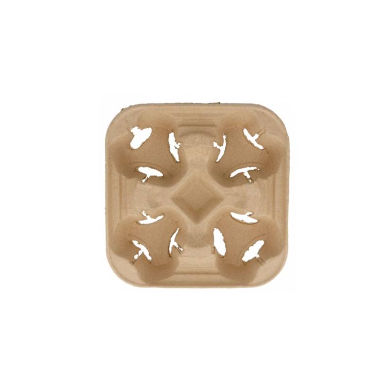 Boîte à emporter en carton brun 4 gobelets cm 22x22