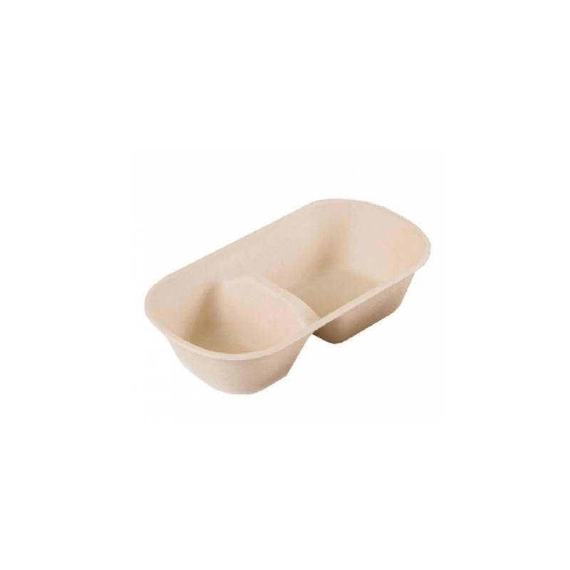 Contenedor de pulpa biodegradable biónico de 2 compartimentos lt 1