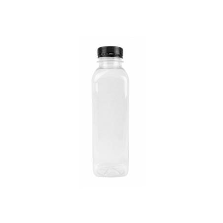 Bouteilles transparentes avec bouchon noir pet cl 50