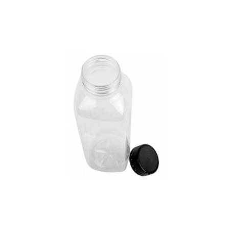 Botellas transparentes con tapón negro pet cl 50