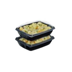 Deliverypack conteneur noir en polypropylène avec couvercle transparent cl 55