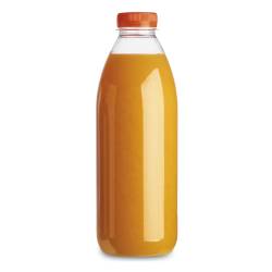 Servipack botella pet transparente con tapón naranja lt 1