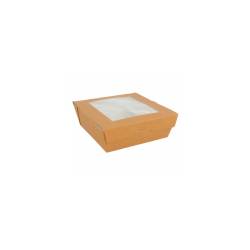 Caja de papel marrón con tapa de ventana cm 15x15x5