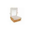 Caja de papel marrón con tapa de ventana cm 15x15x5