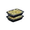 Conteneur Deliverypack en polypropylène noir avec couvercle transparent 19,5x14,5 cm